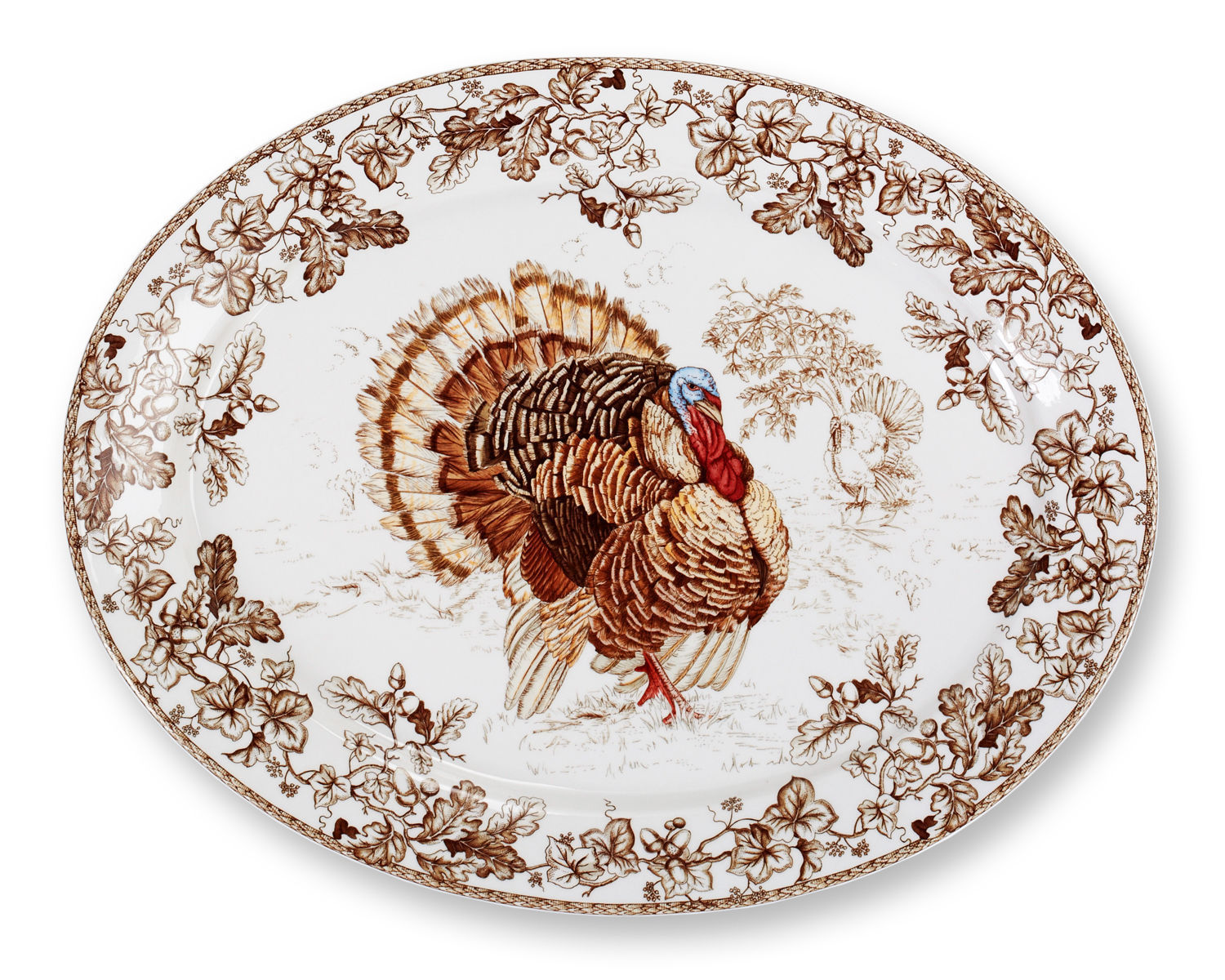 Purchase a set of salad plates or a platter imprinted with a turkey design